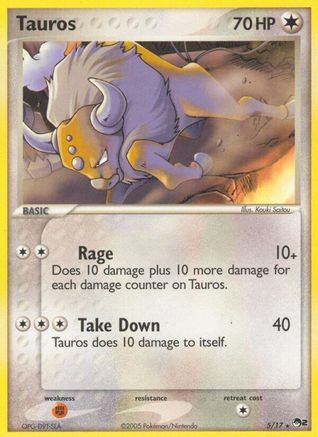 Tauros 005  - Holofoil POP Series 2 - Rare