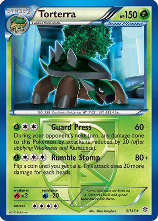 Torterra (Team Plasma)  - Reverse Holofoil Plasma Storm - Rare