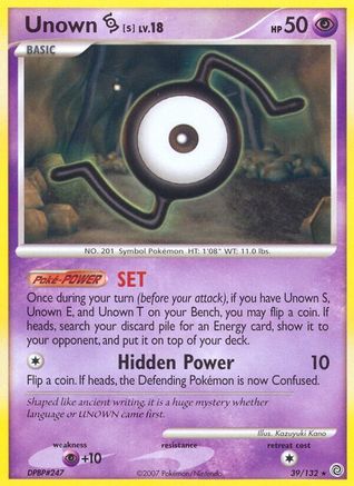 Unown [S]  - Reverse Holofoil Secret Wonders - Rare