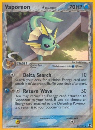 Vaporeon (Delta Species) 018  - Holofoil Delta Species - Holo Rare