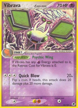 Vibrava (Delta Species) 024/101  - Reverse Holofoil Dragon Frontiers - Rare
