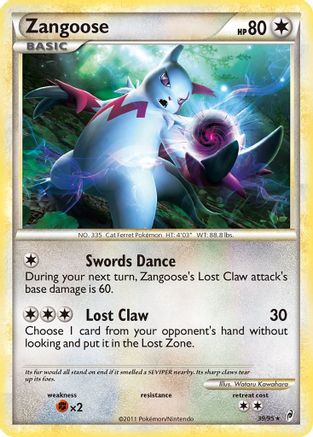 Zangoose  - Reverse Holofoil Call of Legends - Rare