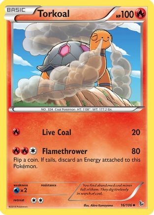 Torkoal 016  - Reverse Holofoil XY  Flashfire - Uncommon