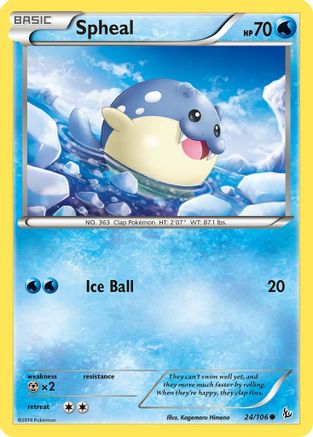 Spheal 024  - Reverse Holofoil XY  Flashfire - Common