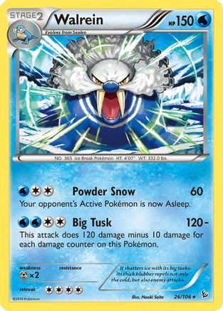 Walrein 026  XY  Flashfire - Rare