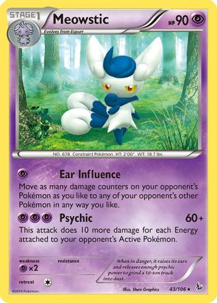 Meowstic 043  - Reverse Holofoil XY  Flashfire - Rare