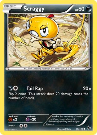 Scraggy 058  XY  Flashfire - Common