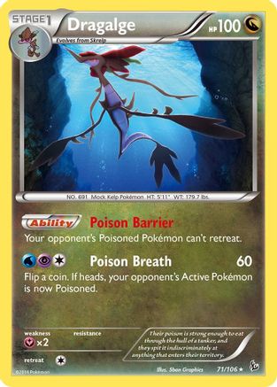 Dragalge 071  - Reverse Holofoil XY  Flashfire - Rare