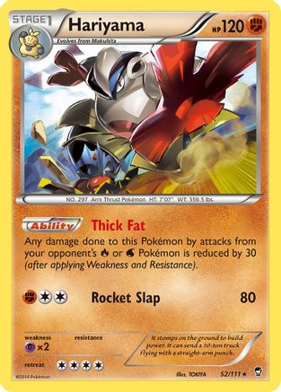 Hariyama 052  - Reverse Holofoil XY  Furious Fists - Rare