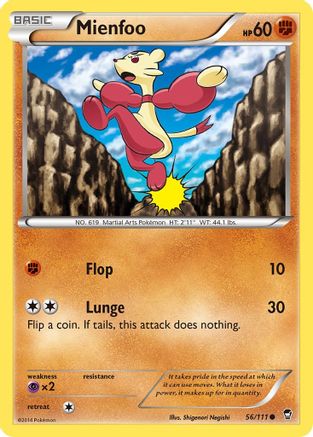 Mienfoo 056  - Reverse Holofoil XY  Furious Fists - Common