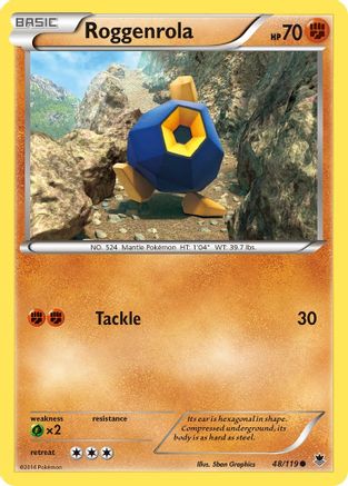 Roggenrola  - Reverse Holofoil XY  Phantom Forces - Common
