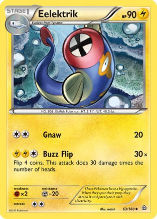 Eelektrik  - Reverse Holofoil XY  Primal Clash - Uncommon