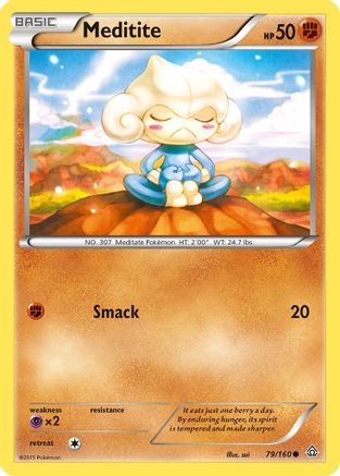Meditite 079  - Reverse Holofoil XY  Primal Clash - Common