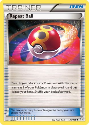Repeat Ball 136  - Reverse Holofoil XY  Primal Clash - Uncommon