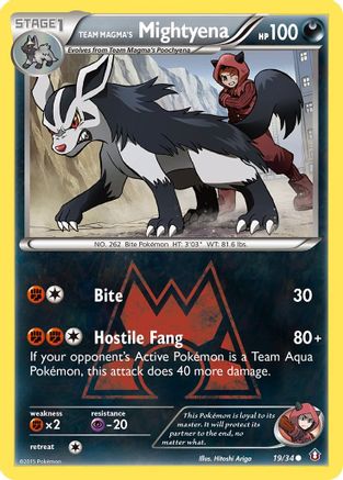 Team Magma's Mightyena 019  - Reverse Holofoil Double Crisis - Common