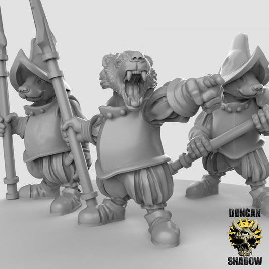 Duncan Shadow - Badger Warriors with Spears 3-pack