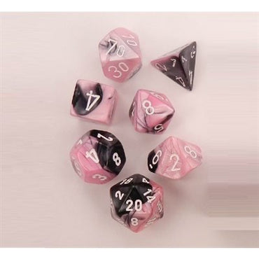 Chessex: Gemini Polyhedral Black-Pink/White