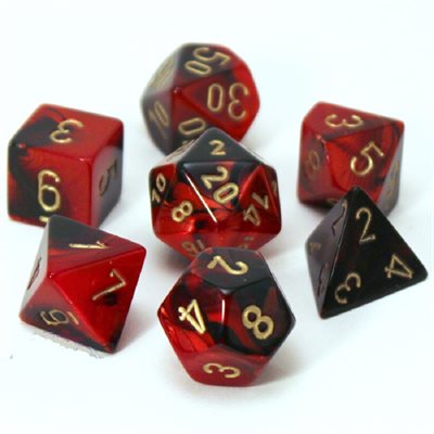 Chessex: Gemini Polyhedral Black-Red Gold