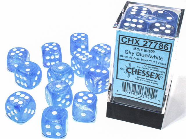 Chessex: Borealis Sky Blue/White