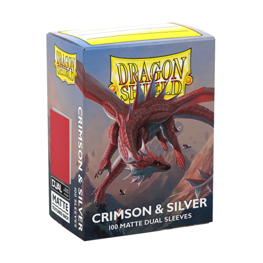 DRAGON SHIELD SLEEVES DUAL MATTE CRIMSON AND SILVER 100