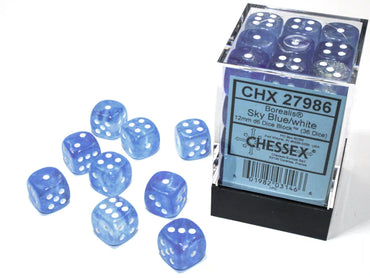 Chessex: Borealis Sky Blue/white 36D6