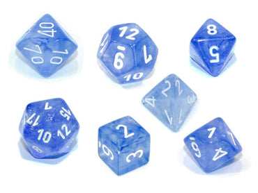 Chessex: Borealis Sky Blue/white 7 dice set