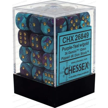 Chessex: Gemini 36d6 12mm Purple-Teal/Gold
