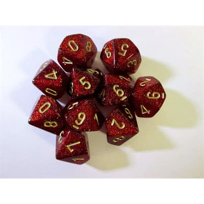 Chessex: Glitter Ruby red/gold 10d10