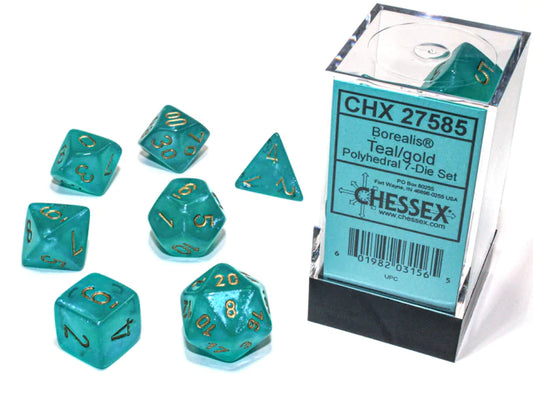 Chessex: Luminary Teal/Gold 7 dice set