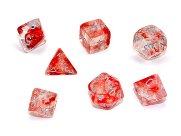 Chessex: Nebula Red/silver 7 dice set