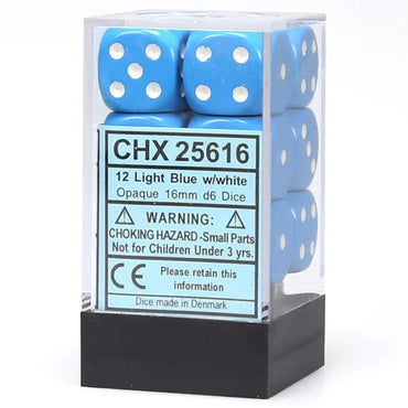 Chessex: Opaque Light Blue/White 12d6