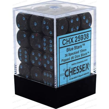 Chessex: Speckled 36d6 12mm Blue Stars