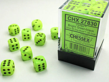 Chessex: Vortex 36d6 12mm Bright Green/Black