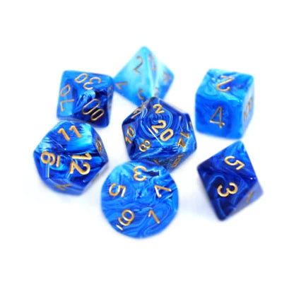 Chessex: Vortex Blue/gold 7 dice set