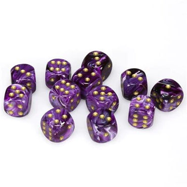 Chessex: Vortex Purple/gold 12 d6 dice set
