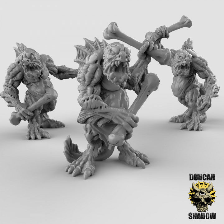 Duncan Shadow - Deep Ones with Bone Clubs 3-pack