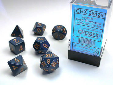 Chessex: Opaque Polyhedral Dusty Blue/Copper