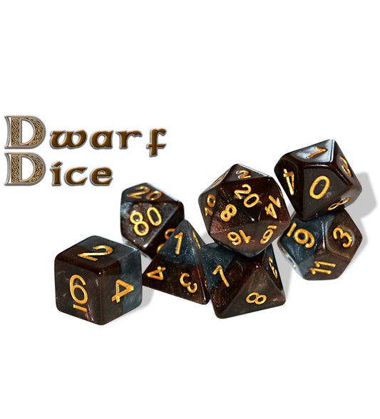 Halfsies Dice: Dwarf Dice Beard Brown