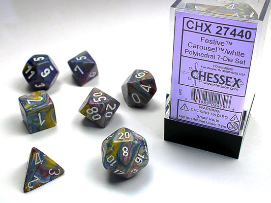 Chessex: Festive Carousel/White 7 Dice Set