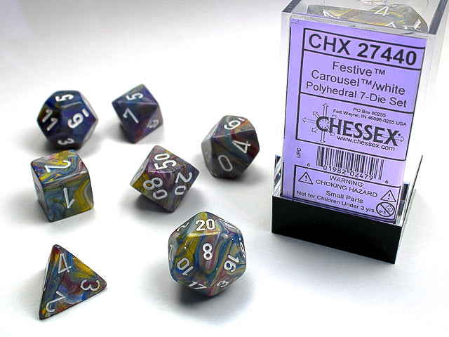 Chessex: Festive Carousel/White 7 Dice Set
