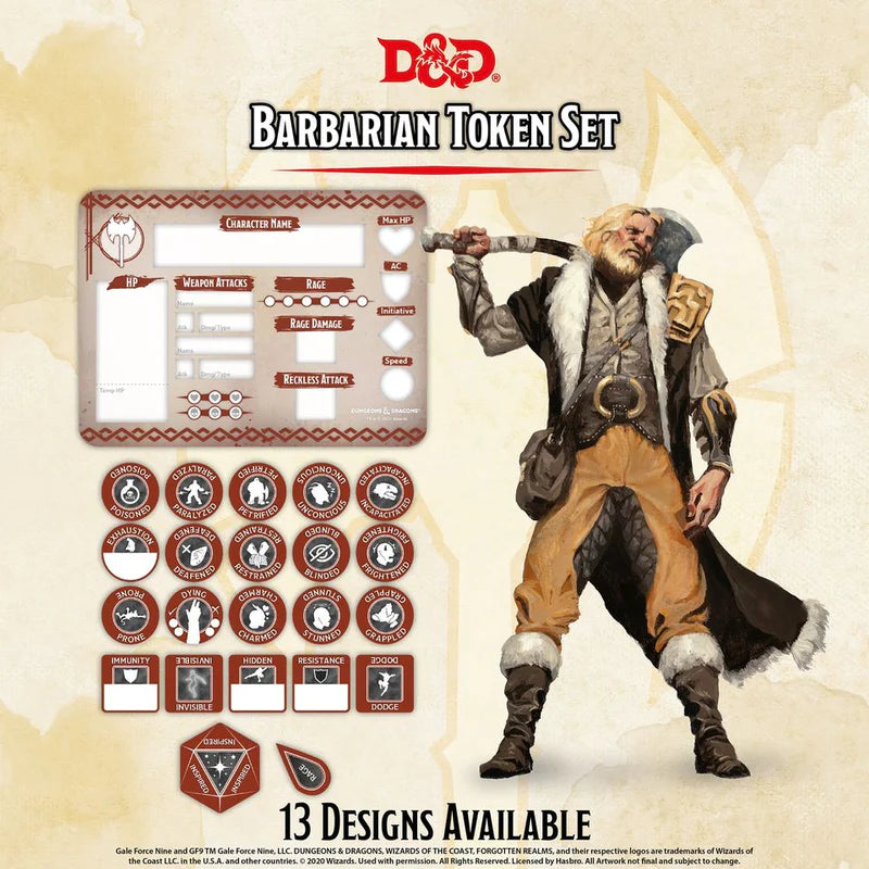 D&D Barbarian Token Set