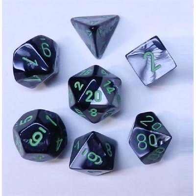 Chessex: Gemini Polyhedral Black-Grey/Green