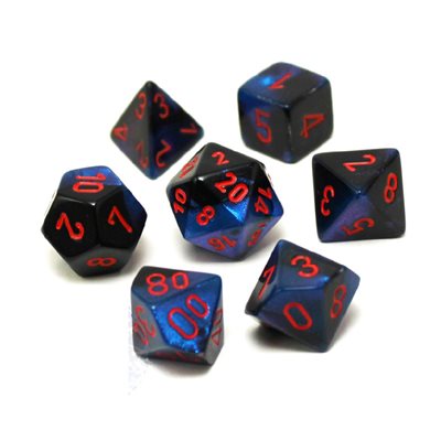 Chessex: Gemini Polyhedral Black-Starlight/Red