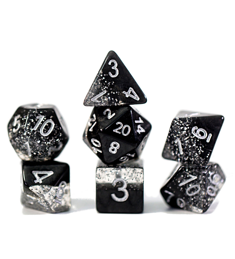 Halfsies Dice: Black Glitter