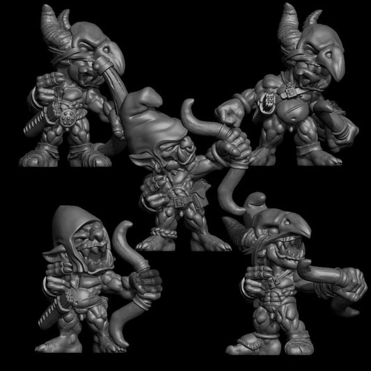 Duncan Shadow - Goblin Nude Barbarians with bows 5-pack