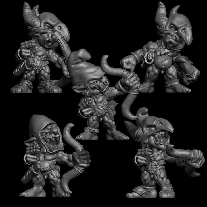 Duncan Shadow - Goblin Nude Barbarians with bows 5-pack
