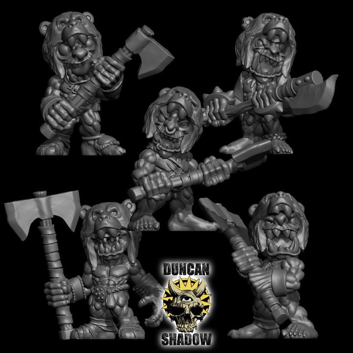 Duncan Shadow - Goblin Nude Barbarians with Great Axes 5-pack