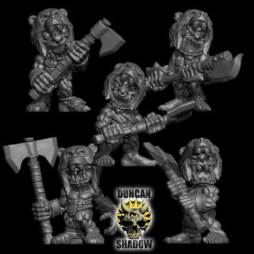 Duncan Shadow - Goblin Nude Barbarians with Great Axes 5-pack