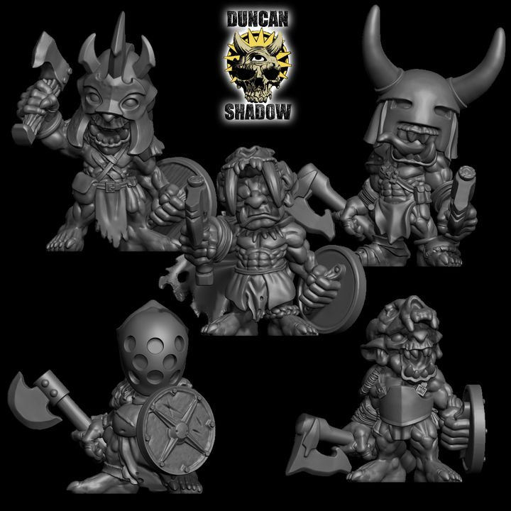 Duncan Shadow - Goblin Barbarians with Axes 5-pack