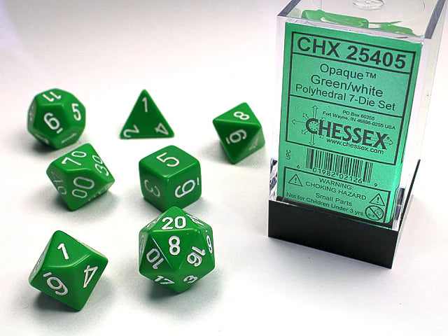 Chessex: Opaque Polyhedral Green/White